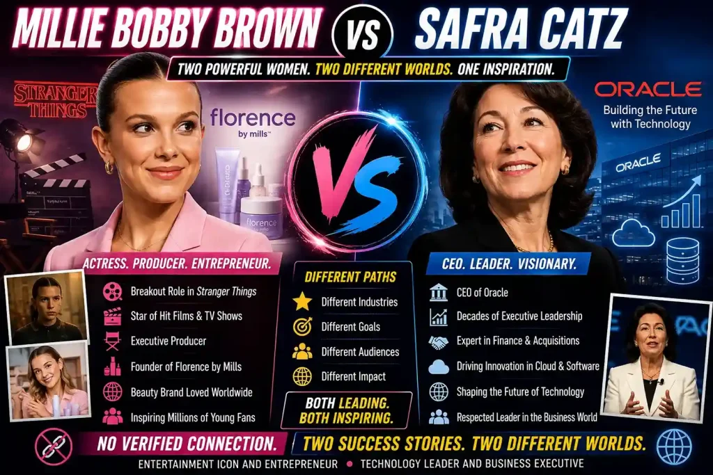 Millie Bobby Brown and Safra Catz