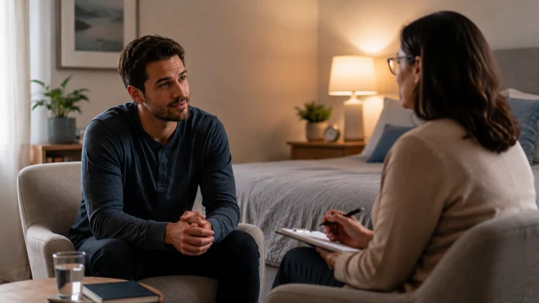Adult discussing sleep and recovery